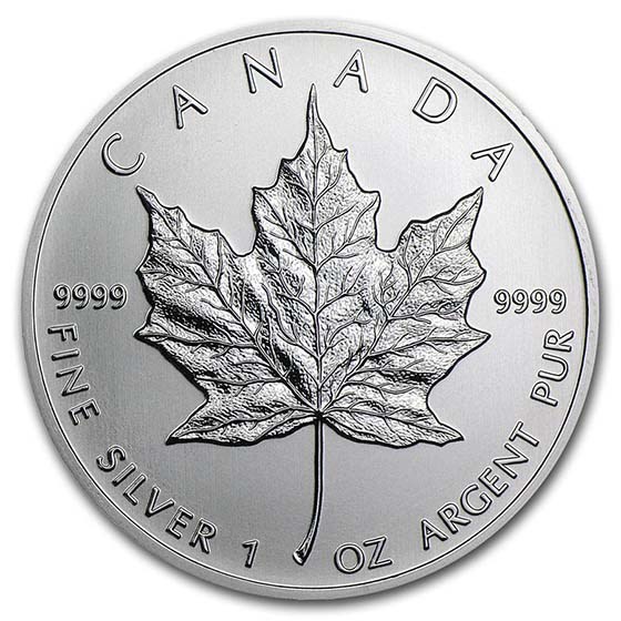 Random Year - 1 oz Canadian Silver Maple Leaf Coin BU